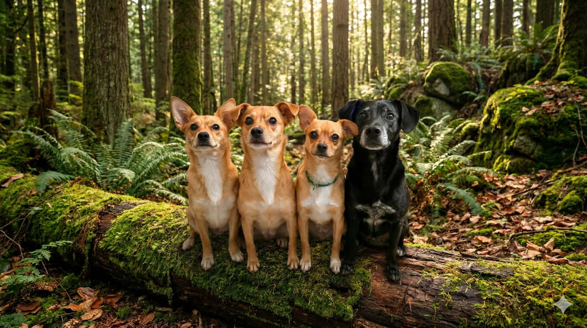 Das Pfotentheater Rudel im Gras